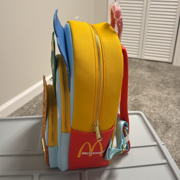Loungefly McDonald's Vintage Fry Kids Triple Pocket Mini Backpack - Picture 5 of 11